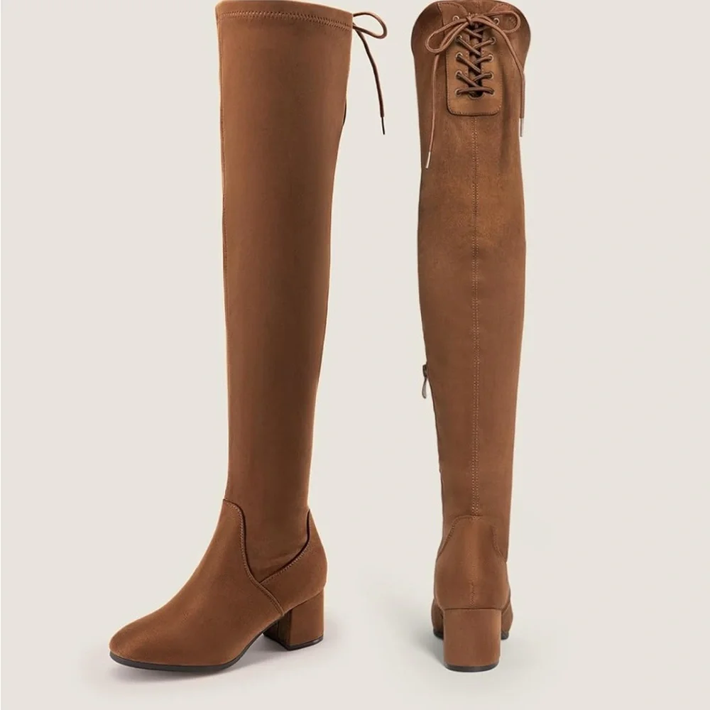 Dream Pairs Laurence Over The Knee Thigh High Chunky Heel Boots Sz 9.5 EUC